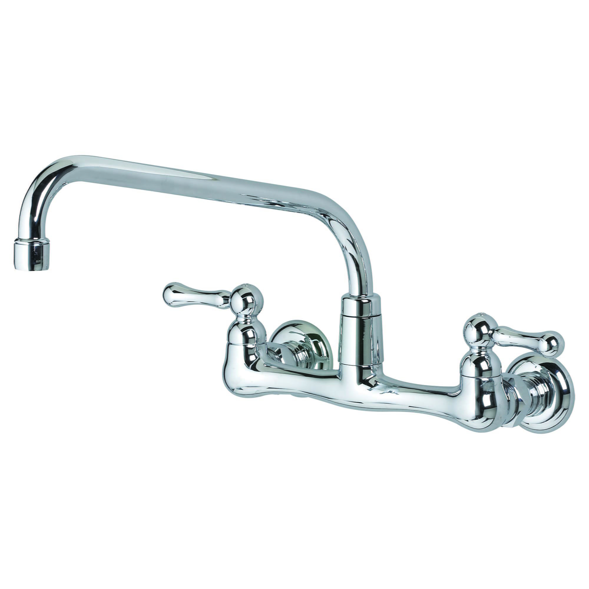 Heritage® Wall Mount Faucet With 12-Inch Tubular Brass Swivel Spout With Lever Handles